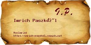 Imrich Paszkál névjegykártya